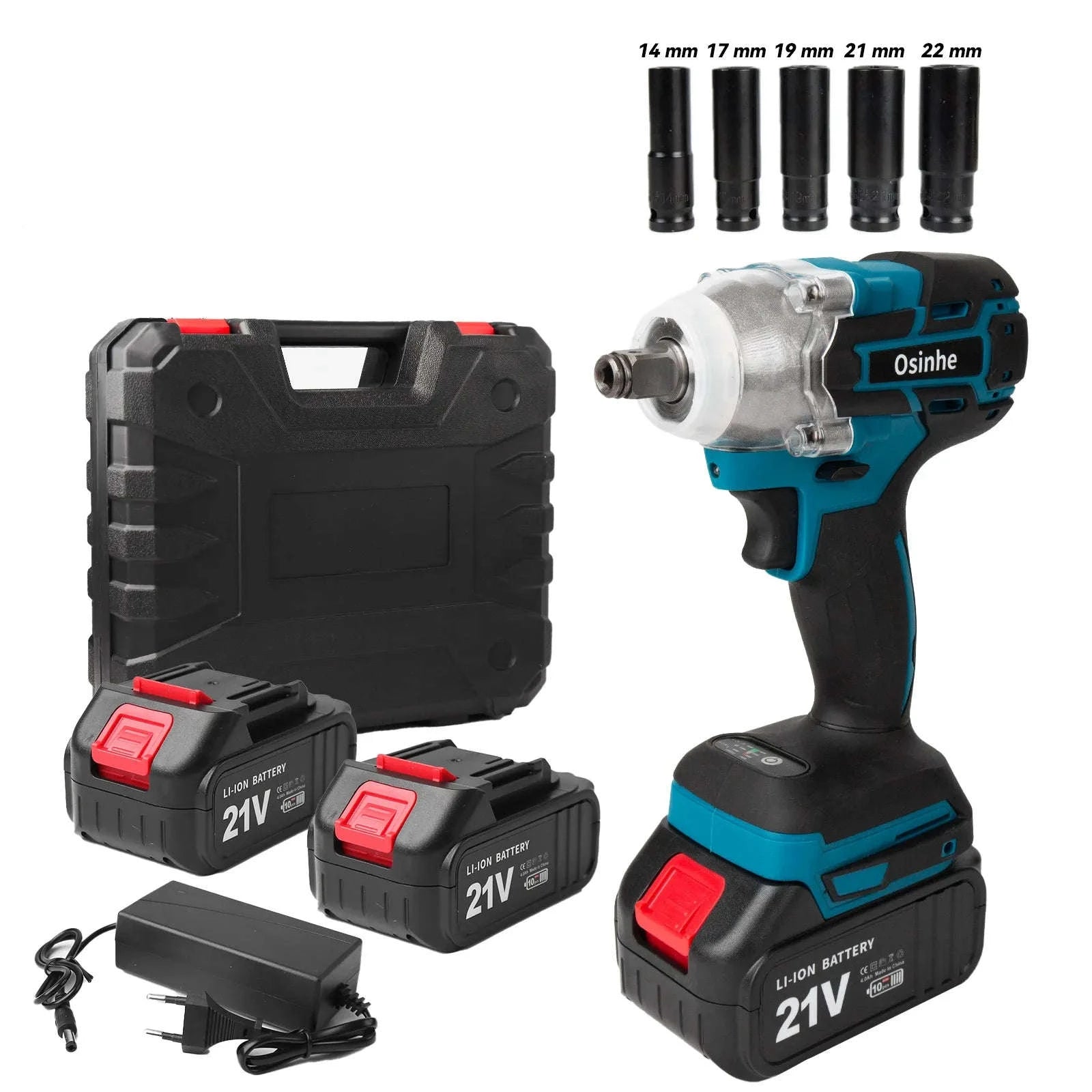 Osinhe Cordless Brushless Impact Wrench 520N·m Torque-2 Battery EU Set / Poland / EU