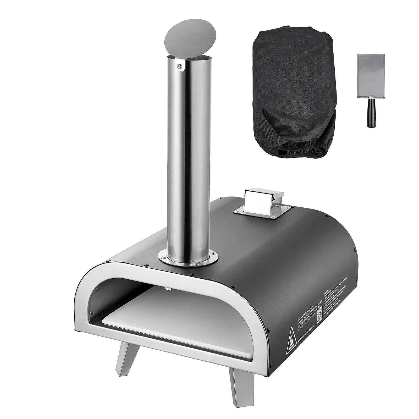 Outdoor 12-Inch Wood Pellet Pizza Oven with Thermometer-12in / United States