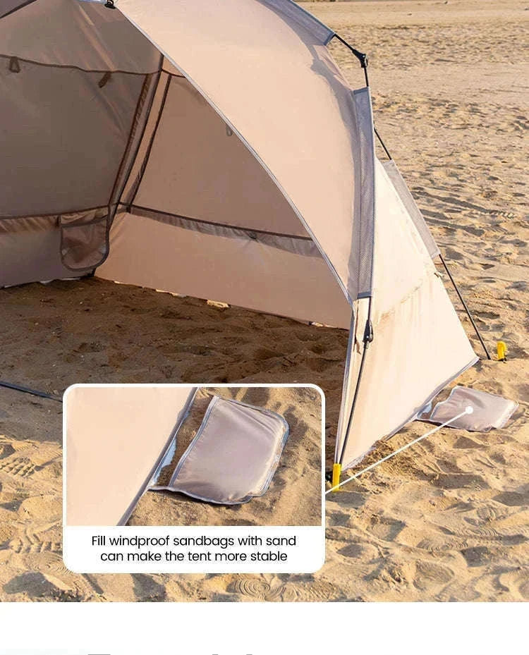 Outdoor 3-4 Person One-Touch Pop Up Camping Tent-Silver Coated Black
