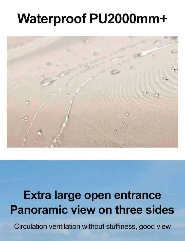 Outdoor 3-4 Person One-Touch Pop Up Camping Tent-Silver Coated Black