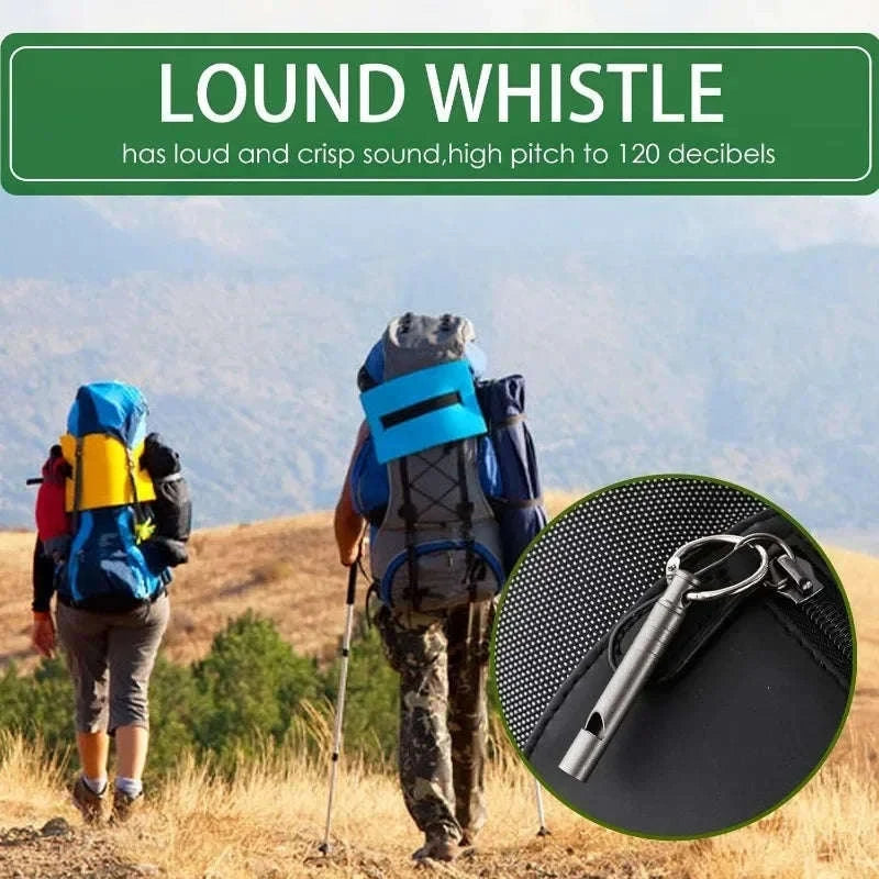 Outdoor Aluminum Alloy Emergency Whistle-Titanium 3PCS