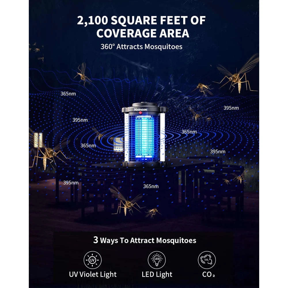 Outdoor Bug Zapper with Dual LED Light 4200V Mosquito Trap-HK-8-US Plug 110V / United States