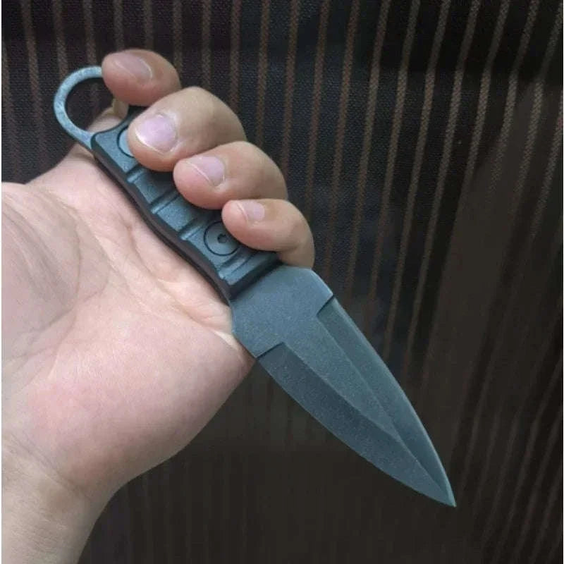 Outdoor Camping Adventure Mini Straight Knife with K Sheath-Black-B