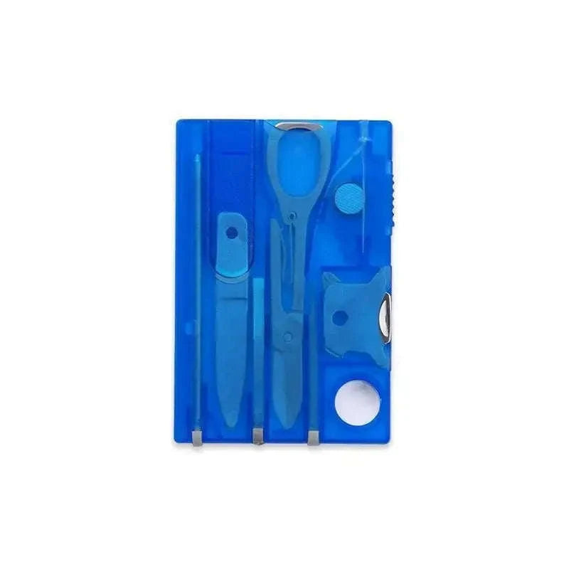 Outdoor Camping Multifunctional Survival Tool Card-blue