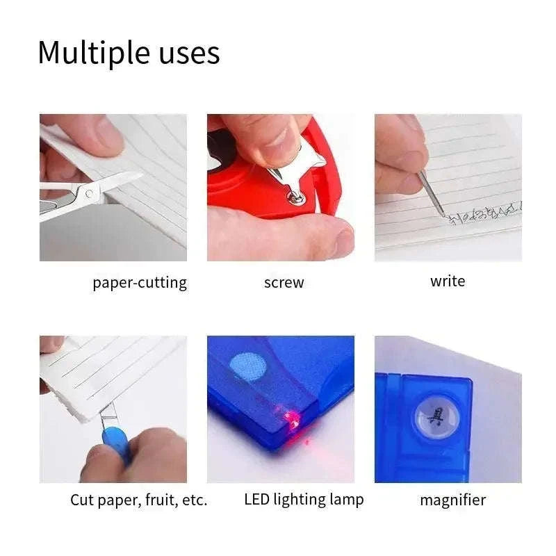 Outdoor Camping Multifunctional Survival Tool Card-blue