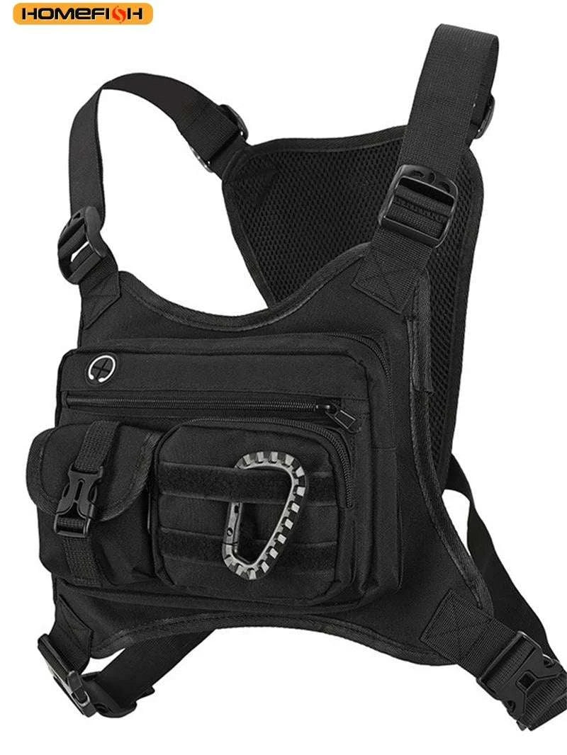 Outdoor Chest Bag Tactical Vest for Running, Cycling & EDC Carry-Black / China Mainland