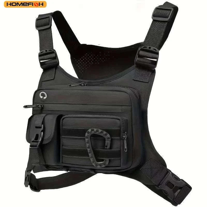 Outdoor Chest Bag Tactical Vest for Running, Cycling & EDC Carry-Black / China Mainland