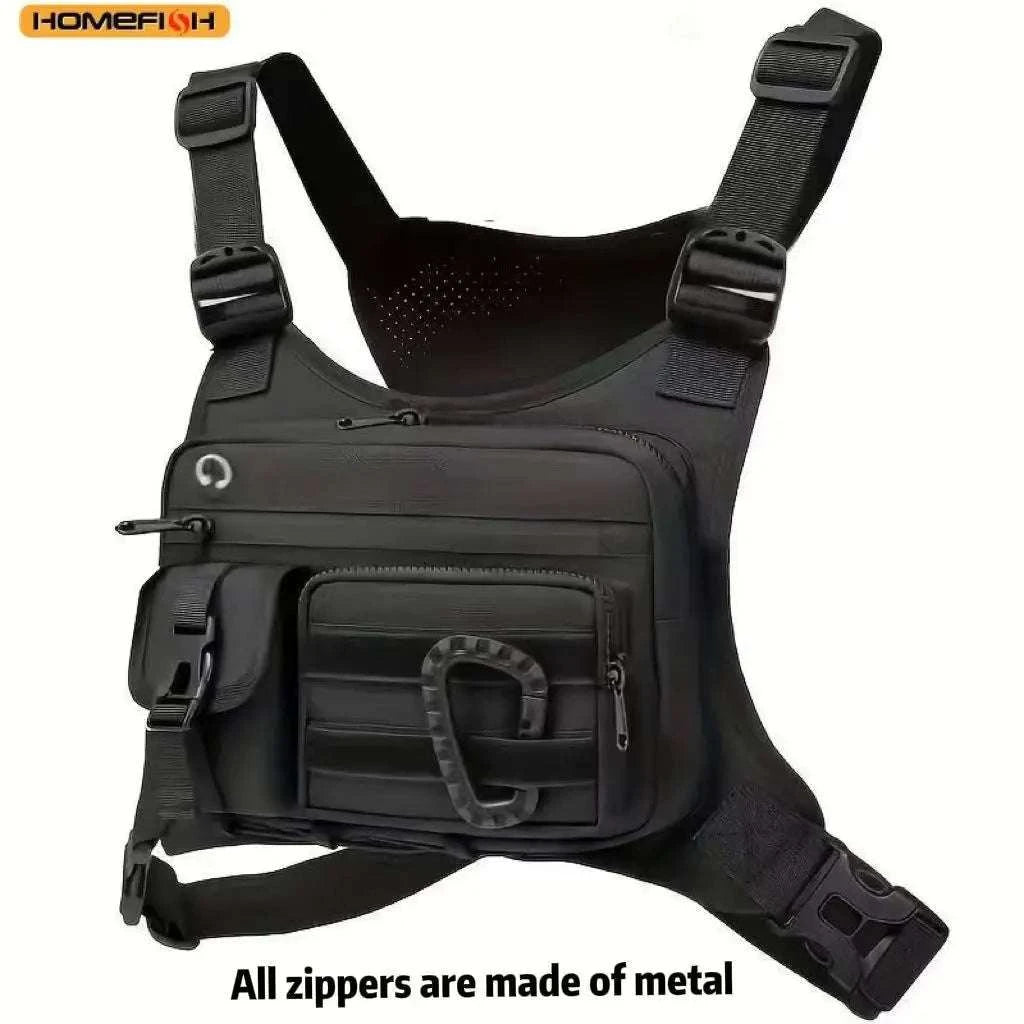 Outdoor Chest Bag Tactical Vest for Running, Cycling & EDC Carry-Black / China Mainland