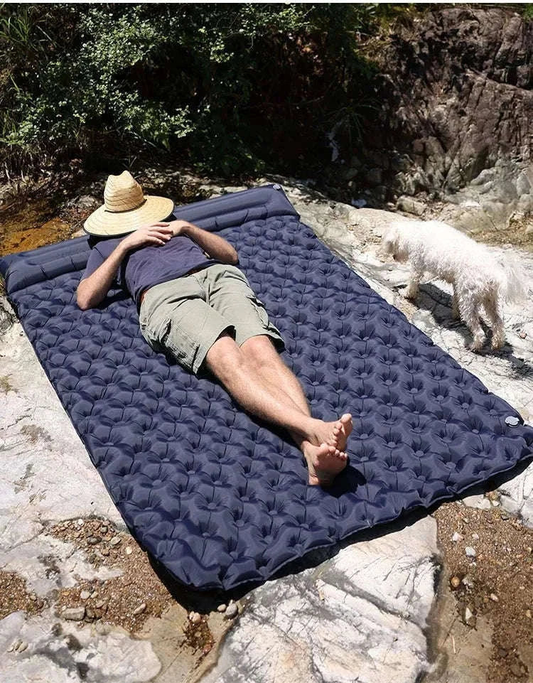 Outdoor Double Inflatable Mattress Sleeping Pad-Orange