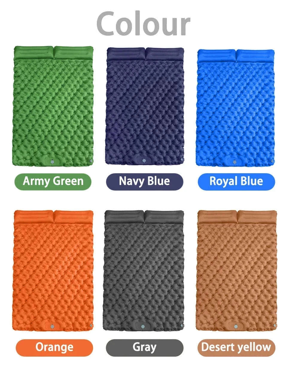 Outdoor Double Inflatable Mattress Sleeping Pad-Orange