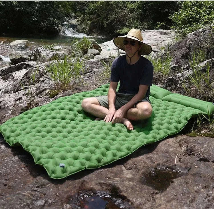 Outdoor Double Inflatable Mattress Sleeping Pad-Orange