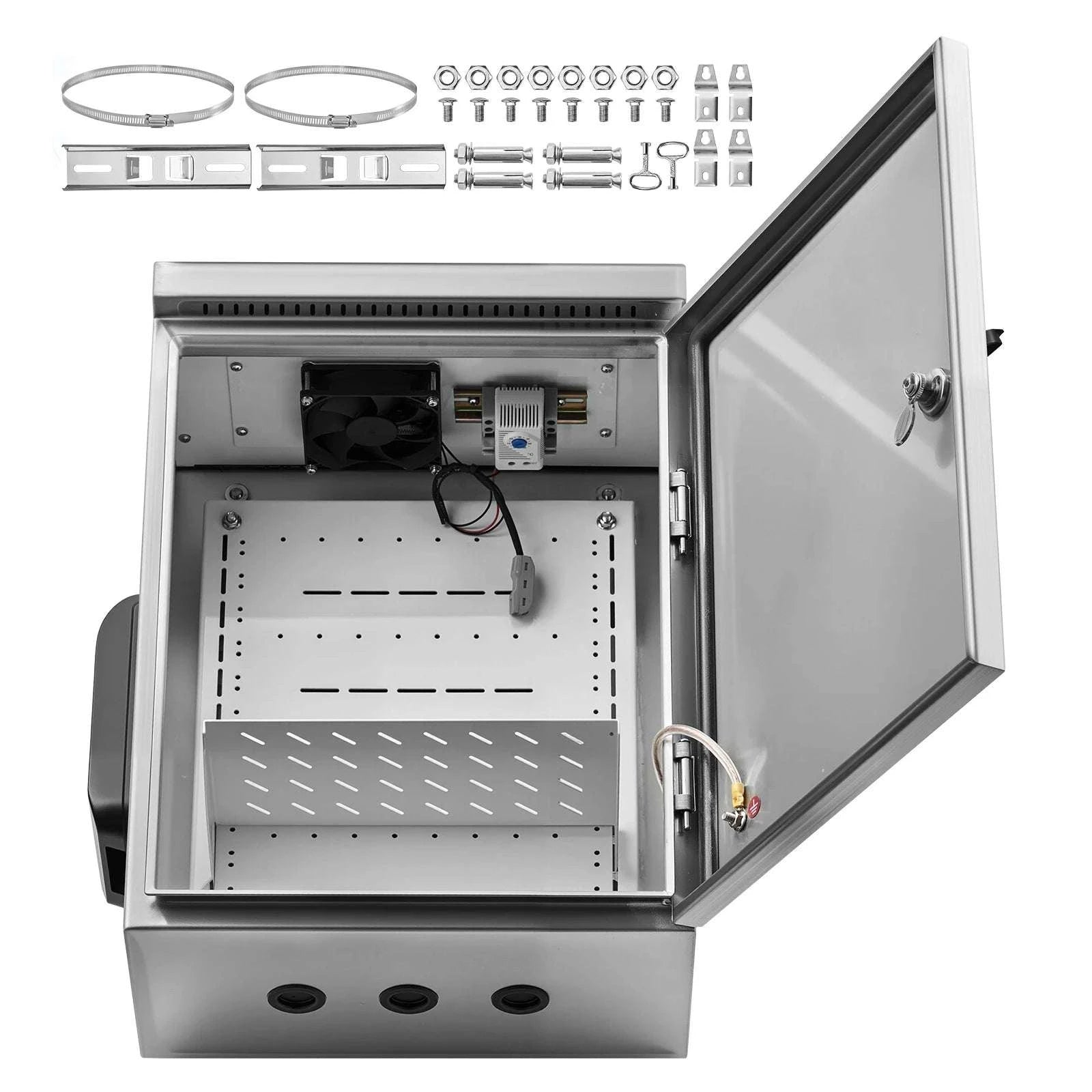 Outdoor Electrical Enclosure Box 20x16x8 Stainless Steel IP65 Ventilated Cabinet-350x200x500 mm / United States