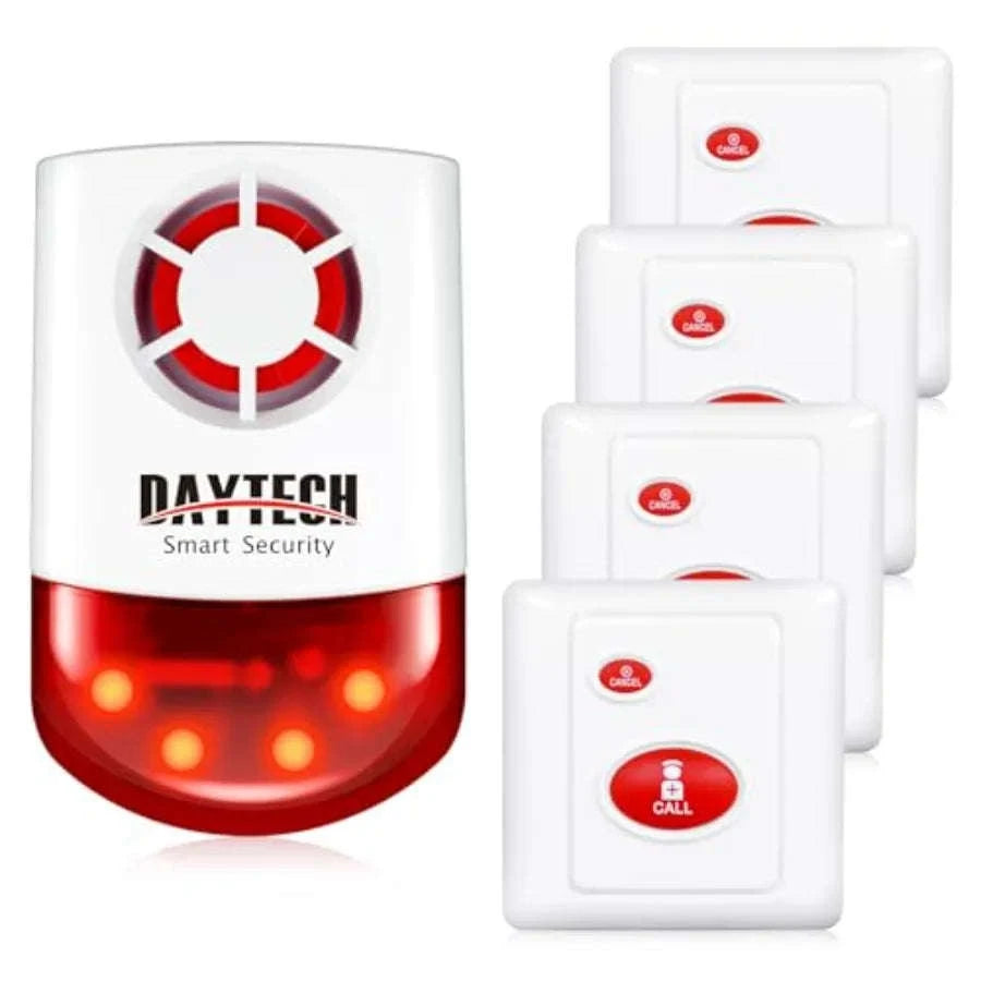 Outdoor Emergency Strobe Siren Alarm Kit with 4 Call Buttons-United States / 4callbuttons1Sirens