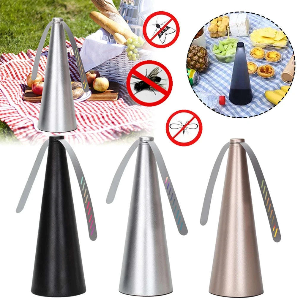 Outdoor Fly Bug Repeller Fan for Tables and Meals-2pcs Silver