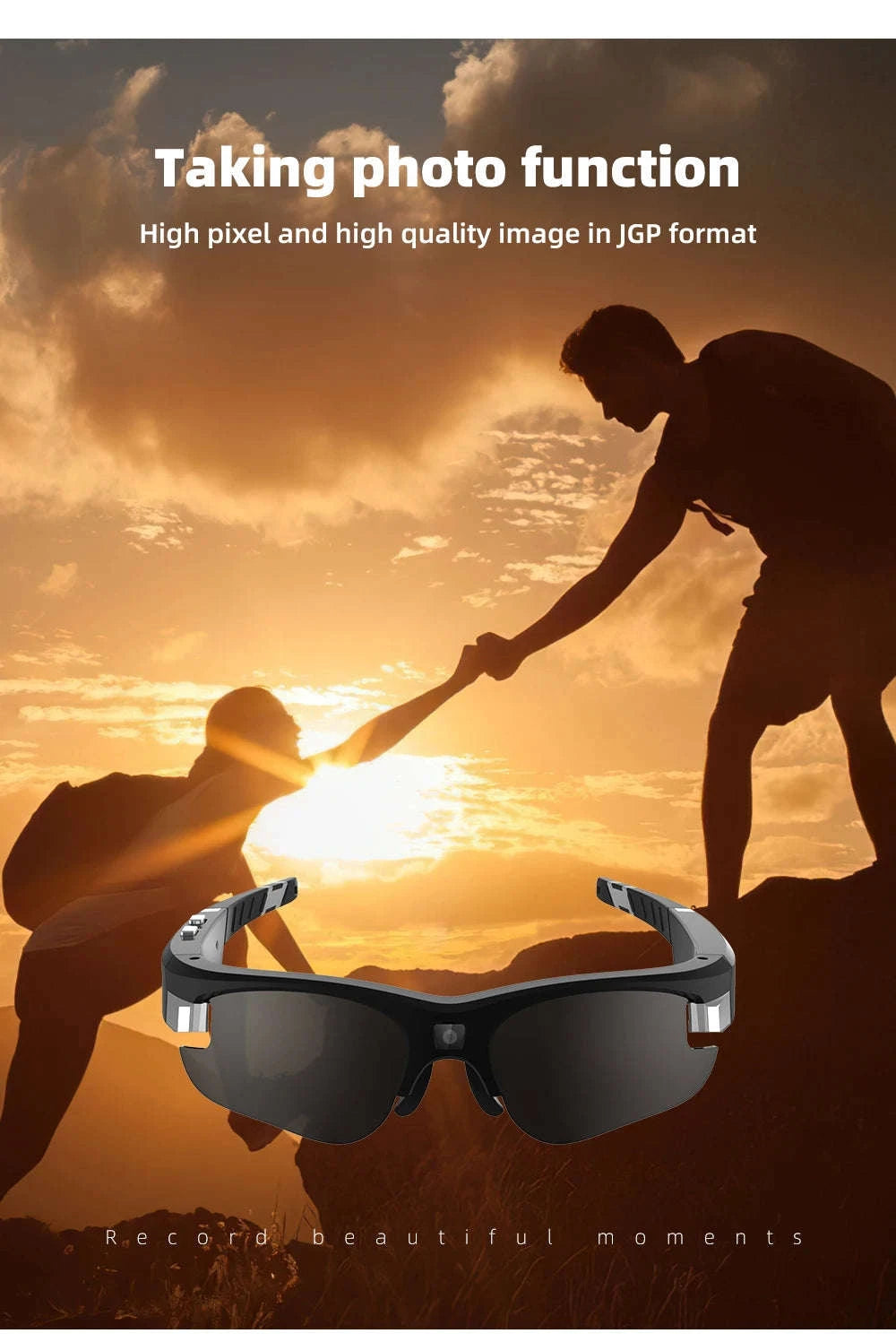Outdoor FPV Camera Sunglasses with 1080P Action Recording-VG32