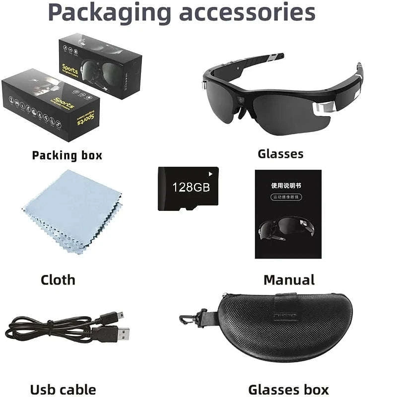 Outdoor FPV Camera Sunglasses with 1080P Action Recording-VG32