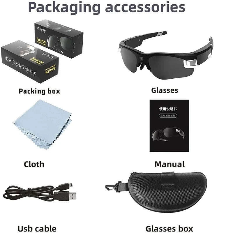 Outdoor FPV Camera Sunglasses with 1080P Action Recording-VG32