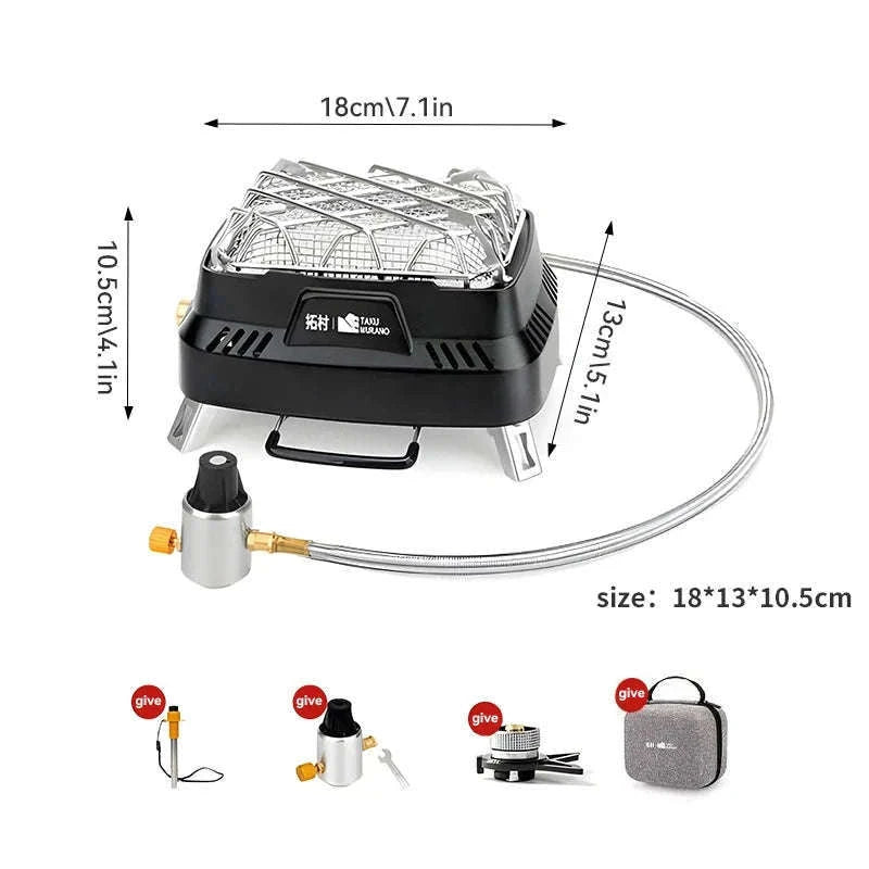 Outdoor Heating Stove 3500W Gas Camping Cooker Heater-Green