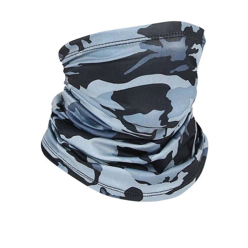 Outdoor Ice Silk Sun Protection Bib and Motorcycle Neck Cover-WHITE