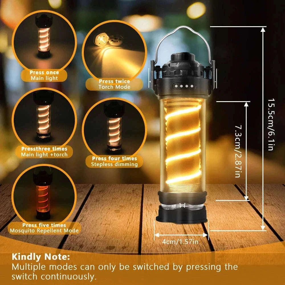 Outdoor LED Camping Light with Tripod, 5 Modes and USB Charging-RH storage bag