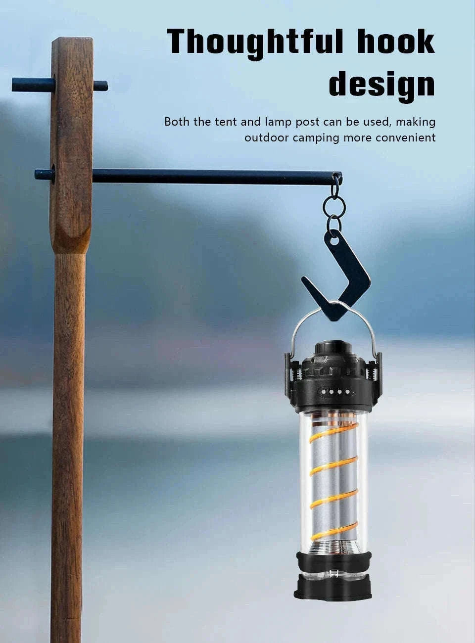 Outdoor LED Camping Light with Tripod, 5 Modes and USB Charging-RH storage bag