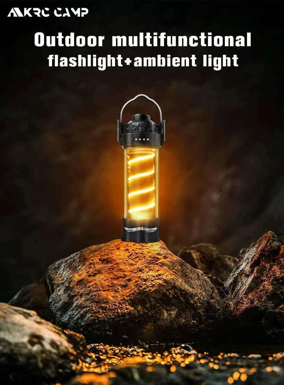 Outdoor LED Camping Light with Tripod, 5 Modes and USB Charging-RH storage bag
