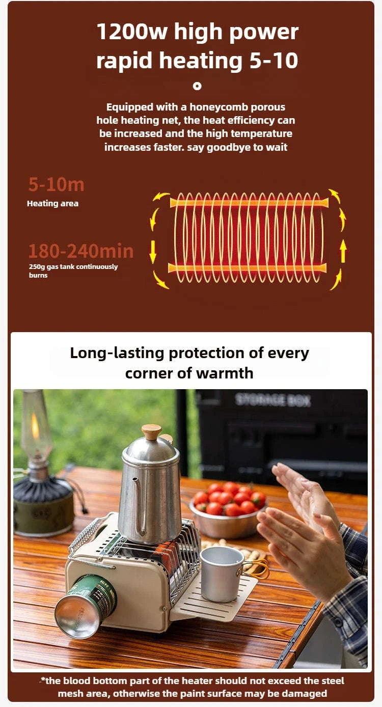 Outdoor Mini Heating Stove Portable Butane Burner-KHAKI