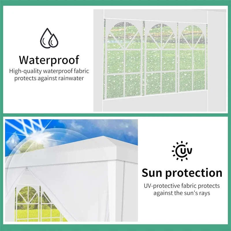 Outdoor Party Tent Canopy with Removable Sidewalls-White / 10x30ft / United States