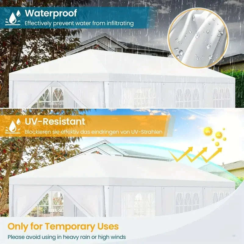 Outdoor Party Tent Canopy with Removable Sidewalls-White / 10x30ft / United States