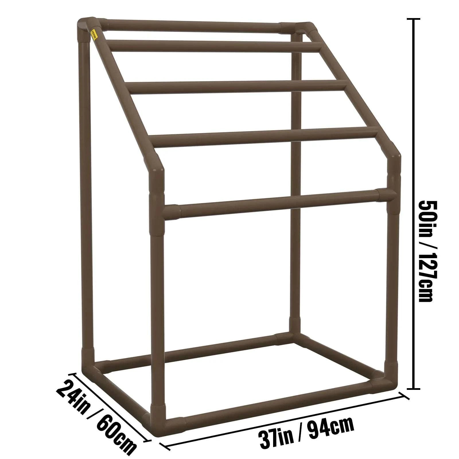 Outdoor Pool Towel Rack with 5–8 Bars, PVC Freestanding Organizer-T Shape 5 Bar / United States