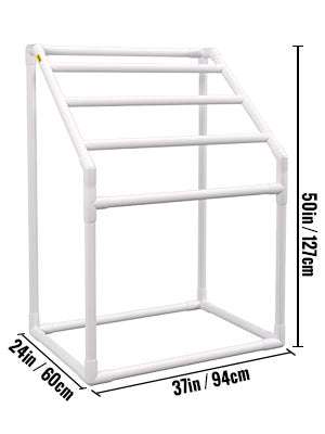 Outdoor Pool Towel Rack with 5–8 Bars, PVC Freestanding Organizer-T Shape 5 Bar / United States