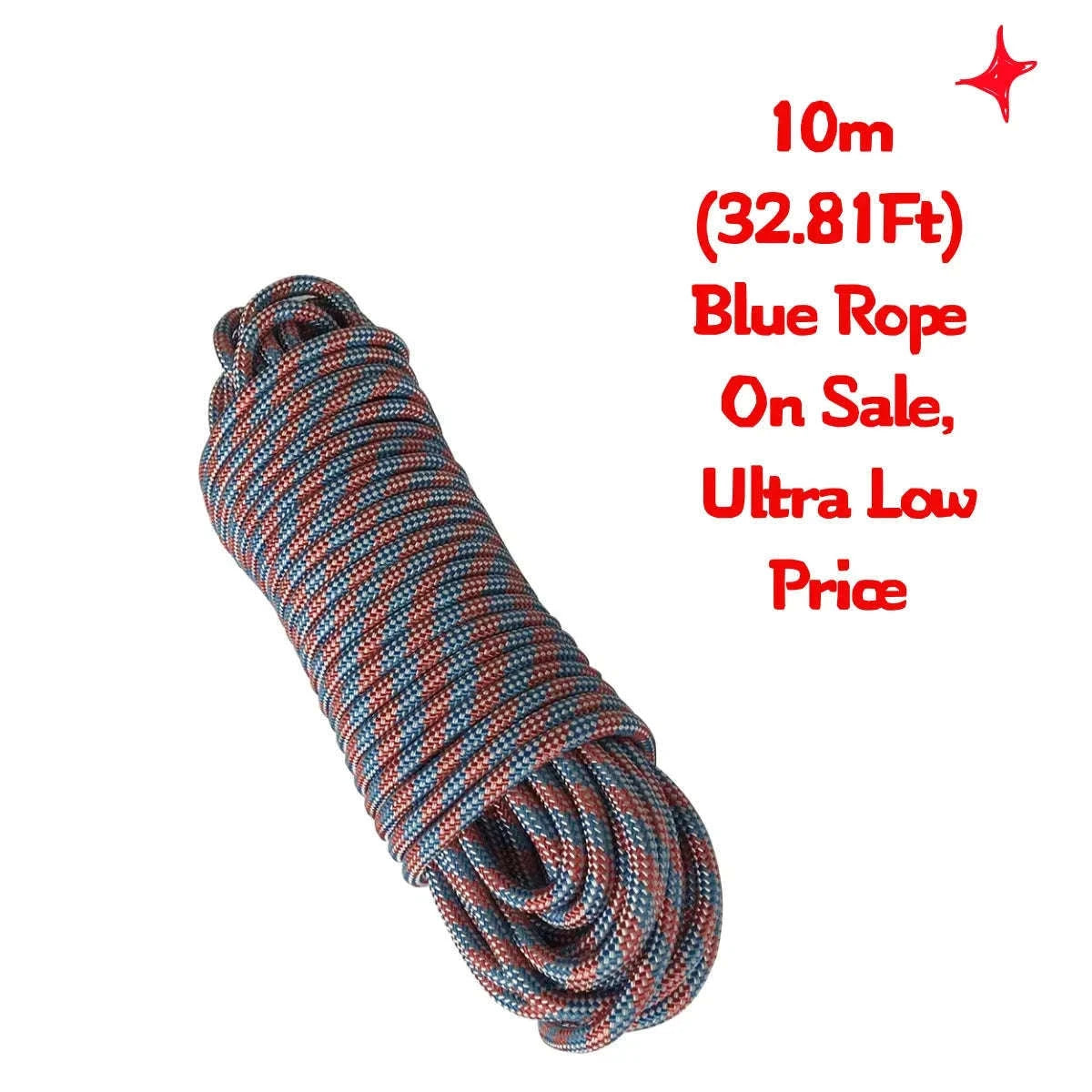 Outdoor Rope 5-50m 9mm Wear-Resistant 700kg-30M
