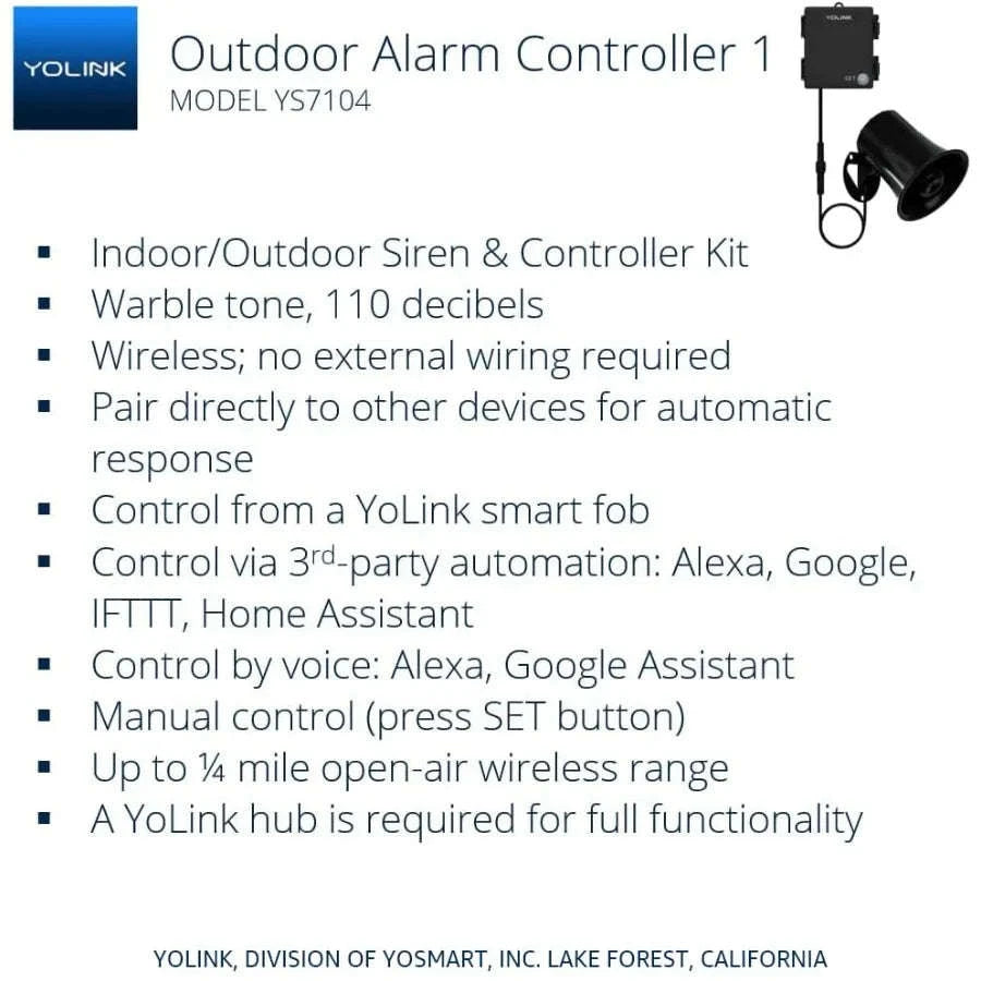 Outdoor Security Siren and Smart Alarm Controller Kit-United States / 110dB