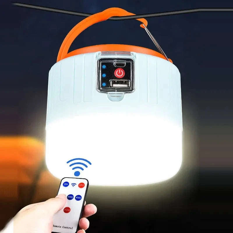 Outdoor Solar LED Camping Lights USB Rechargeable Lantern-W508Blue Remote