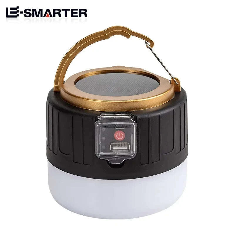 Outdoor Solar LED Camping Lights USB Rechargeable Lantern-W508Blue Remote