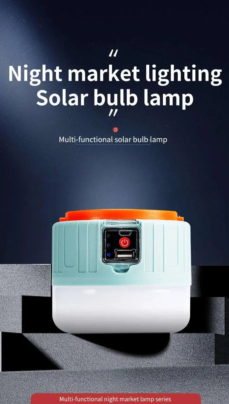 Outdoor Solar LED Camping Lights USB Rechargeable Lantern-W508Blue Remote