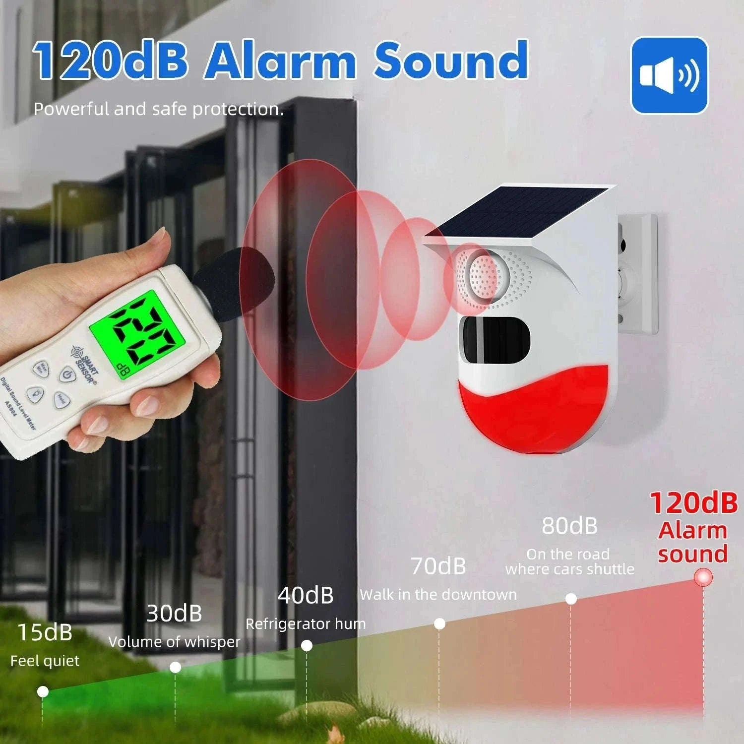 Outdoor Solar PIR Infrared Alarm with WiFi, 433MHz Options-CT80D