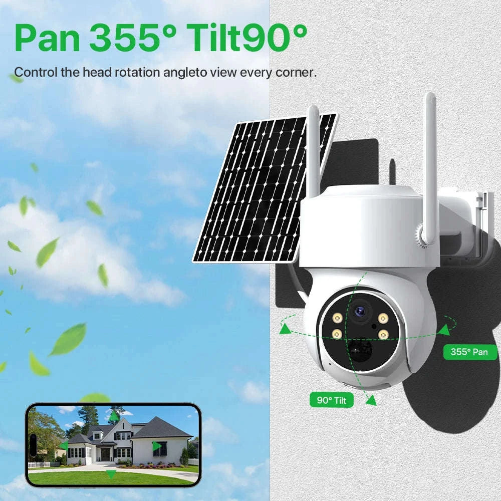 Outdoor Solar PTZ Camera 4MP HD-Camera NO Card / Poland