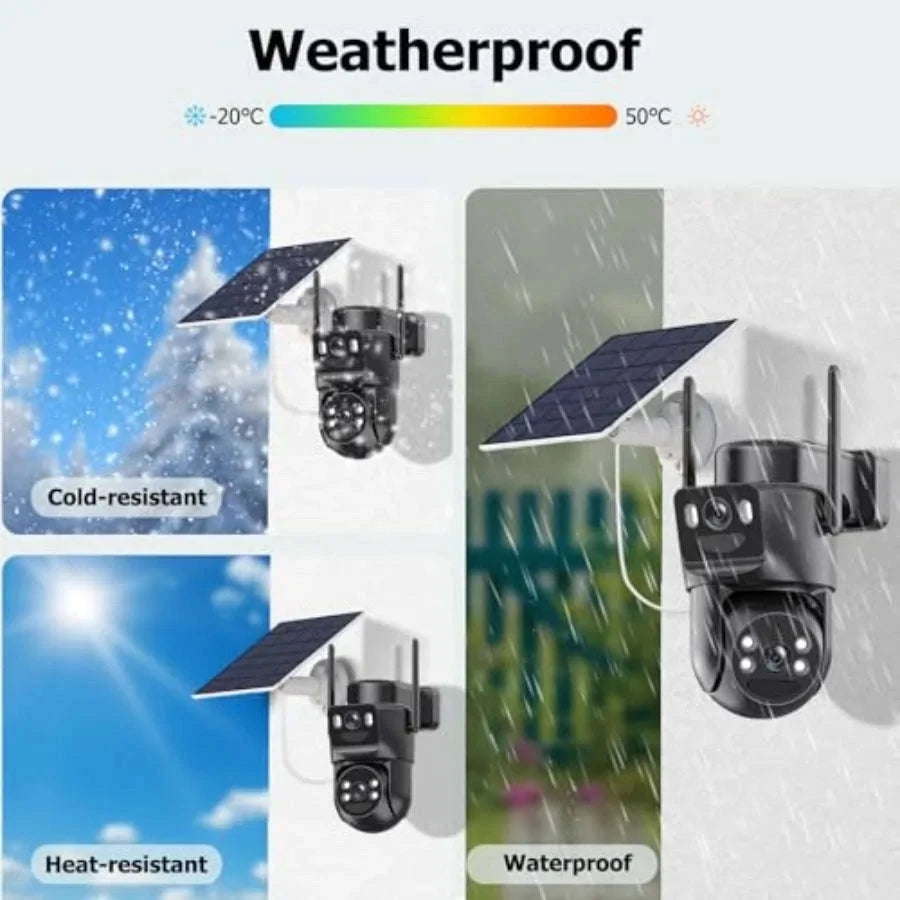 Outdoor Solar Security Camera Kit with 4K Dual-Lens 360 PTZ-United States / aspic