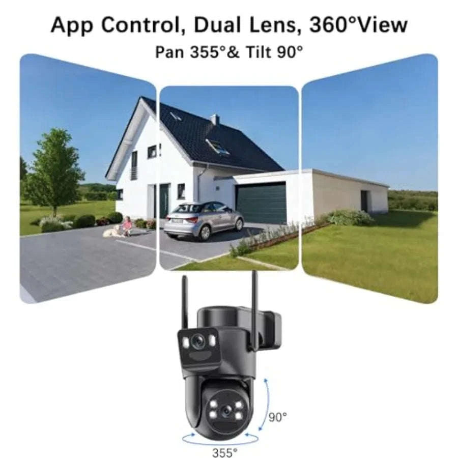 Outdoor Solar Security Camera Kit with 4K Dual-Lens 360 PTZ-United States / aspic