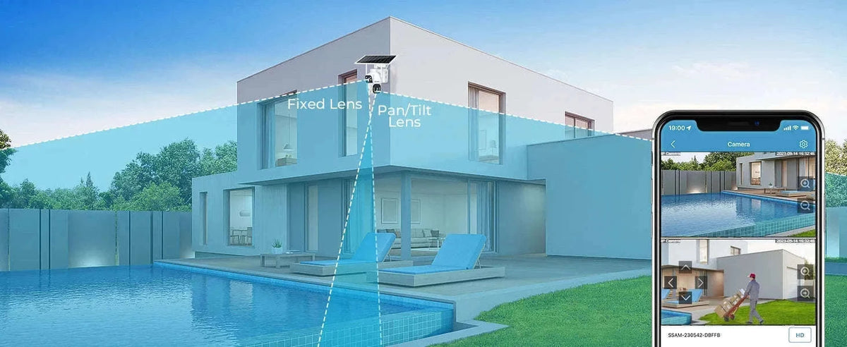 Outdoor Solar Security Camera with Dual Motion Detection and Night Vision-PIR-GB217H-WIFI / Mexico