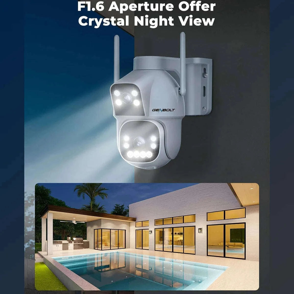 Outdoor Solar Security Camera with Dual Motion Detection and Night Vision-PIR-GB217H-WIFI / Mexico