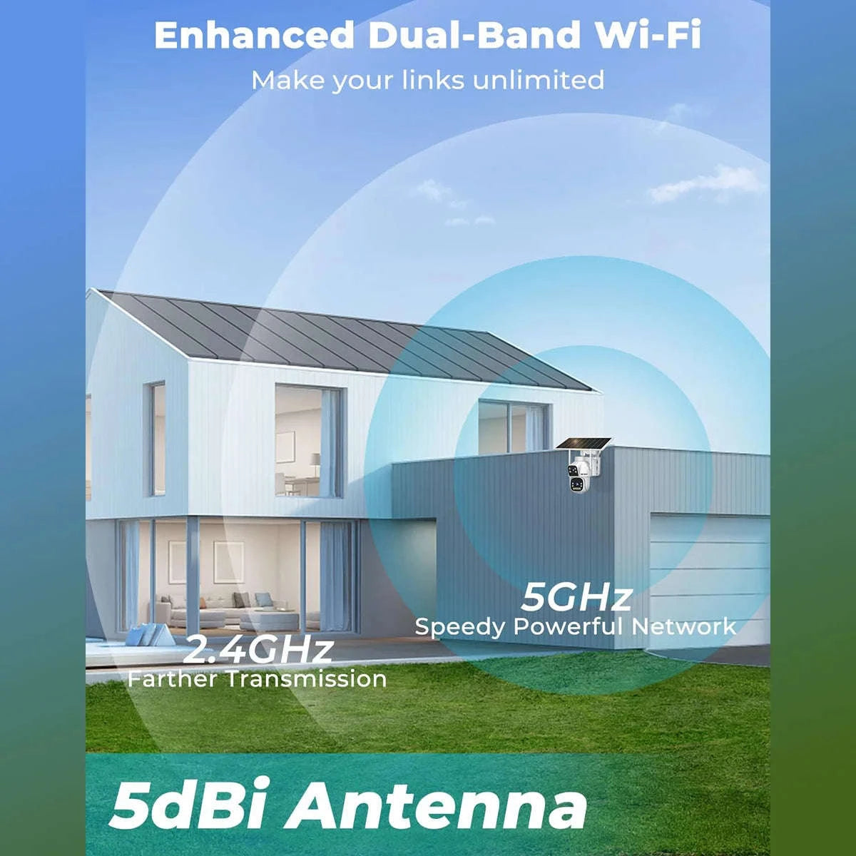 Outdoor Solar Security Camera with Dual Motion Detection and Night Vision-PIR-GB217H-WIFI / Mexico