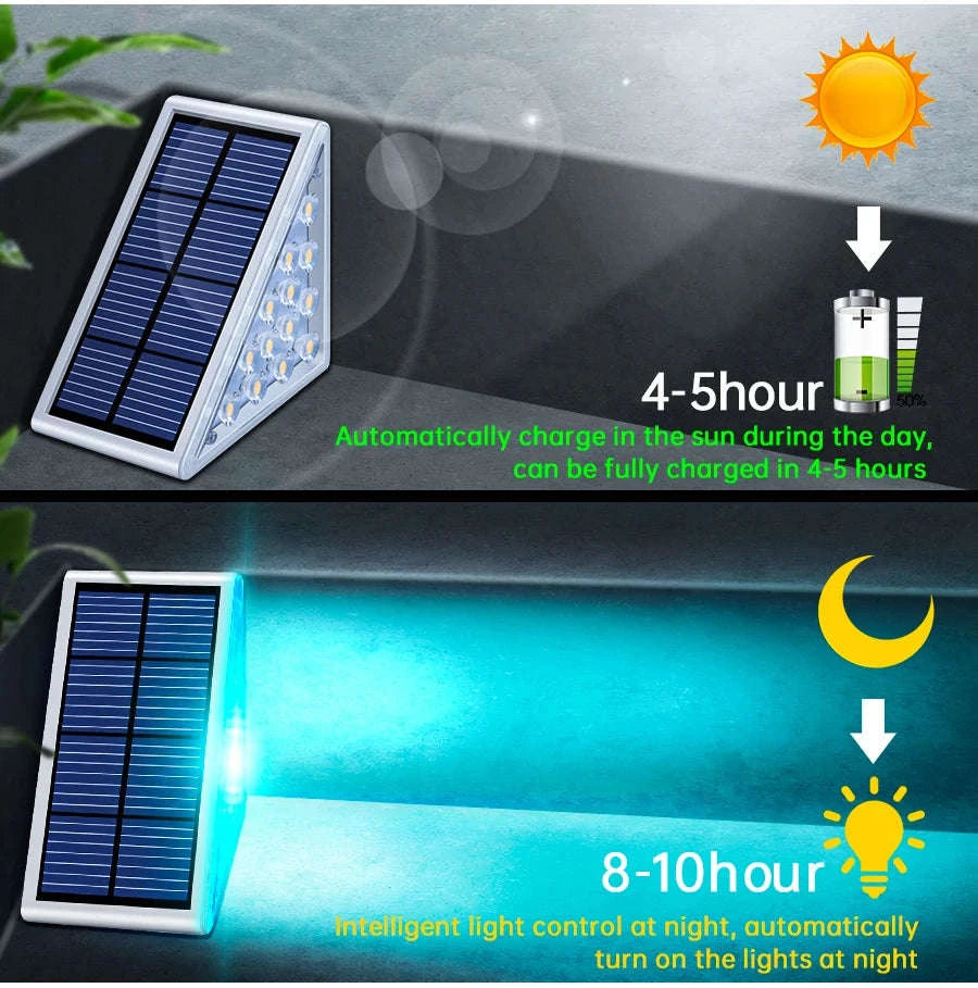 Outdoor Solar Step Lamp-6pcs / Warm white
