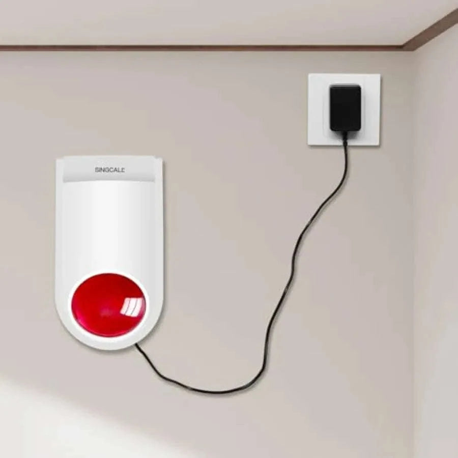 Outdoor SOS Alert System with Siren and 4 Panic Buttons-United States / red