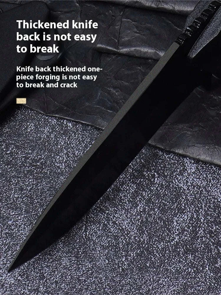 Outdoor Tactical Knife with Integrated Dragon Bone Design-black