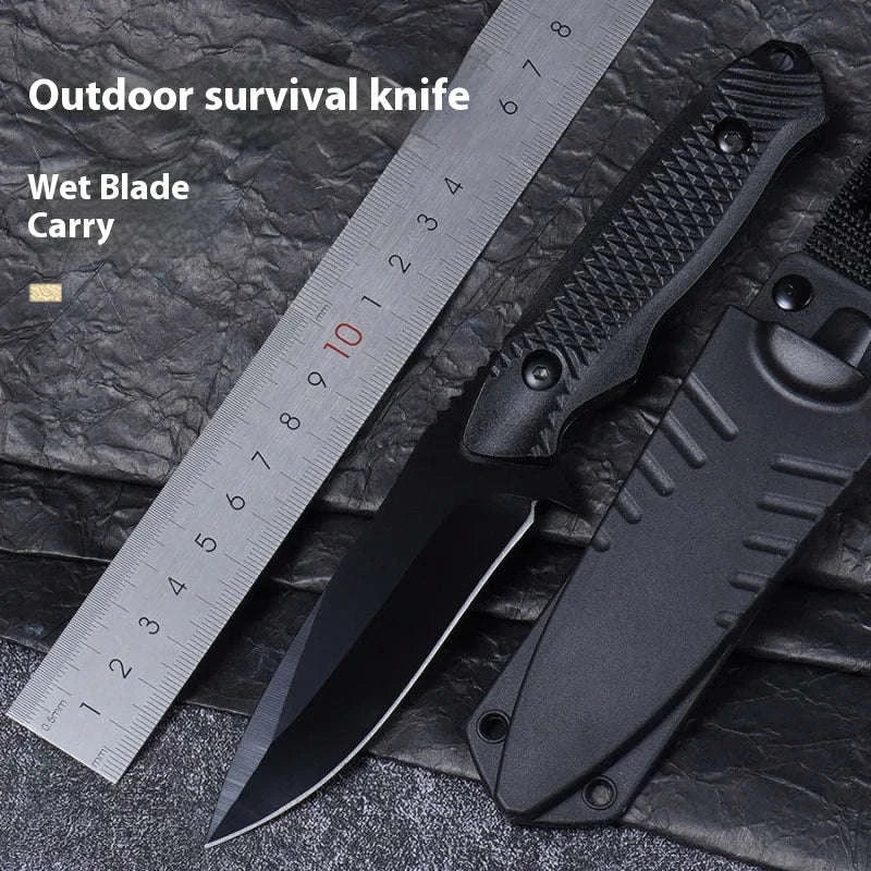 Outdoor Tactical Knife with Integrated Dragon Bone Design-black