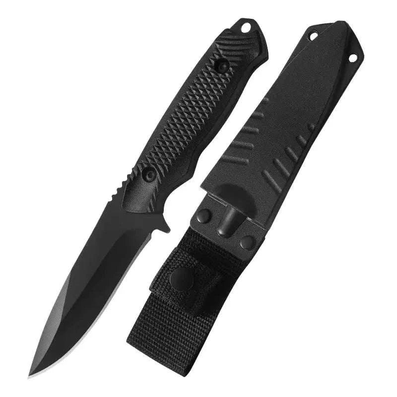 Outdoor Tactical Knife with Integrated Dragon Bone Design-black