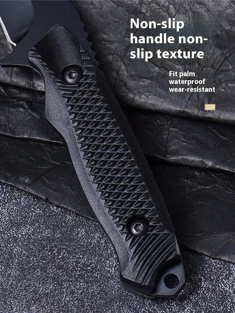 Outdoor Tactical Knife with Integrated Dragon Bone Design-black