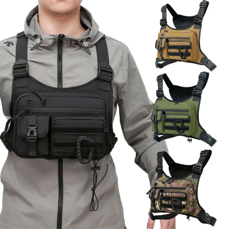 Outdoor Tactical Vest Multi‑Functional Sports Chest Bag-kahki